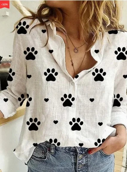 blouse-femme-vintage-coton-lin-manches-longues - MDN Store 25