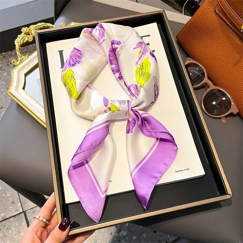 Foulard Carré Soie Floral Femme 70x70cm | MDN Store