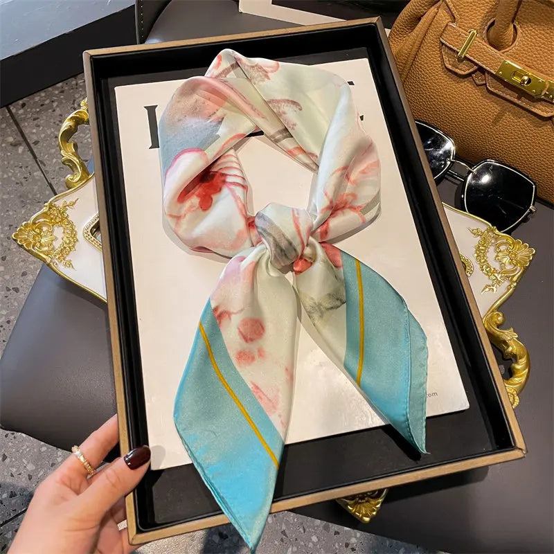 Foulard Carré Soie Floral Femme 70x70cm | MDN Store