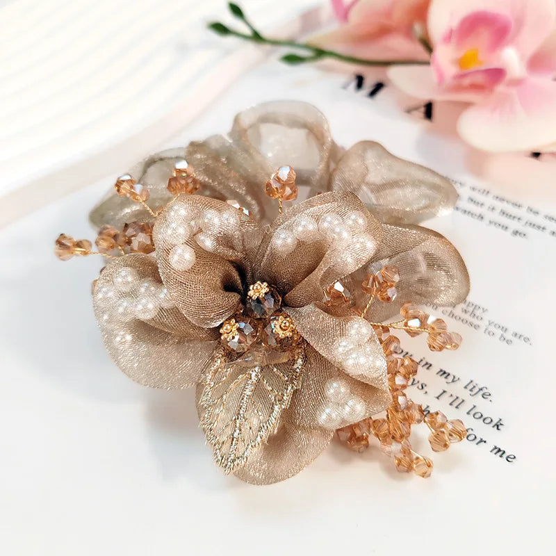 Chouchou Fleur Organza Strass | MDN Store