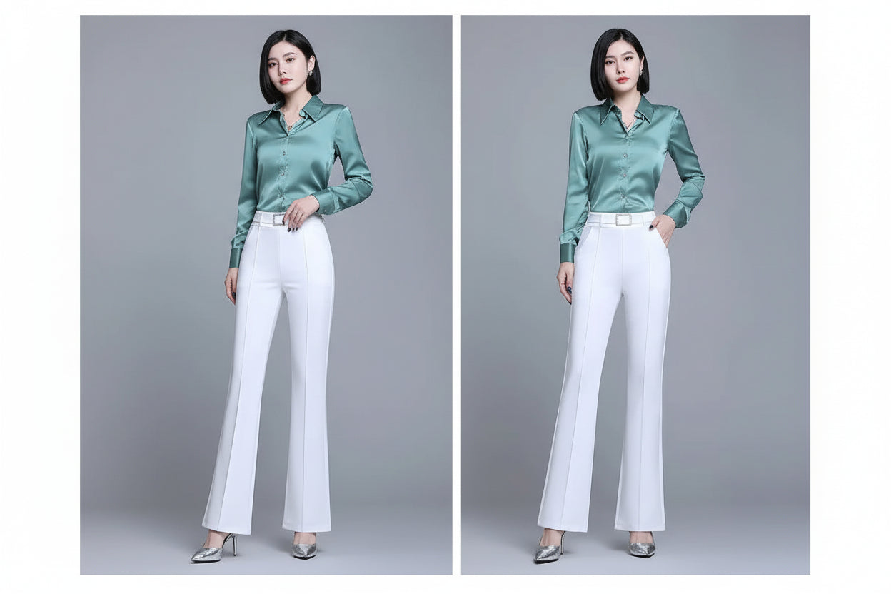 Pantalon Évasé Taille Haute Diamants | MDN Store