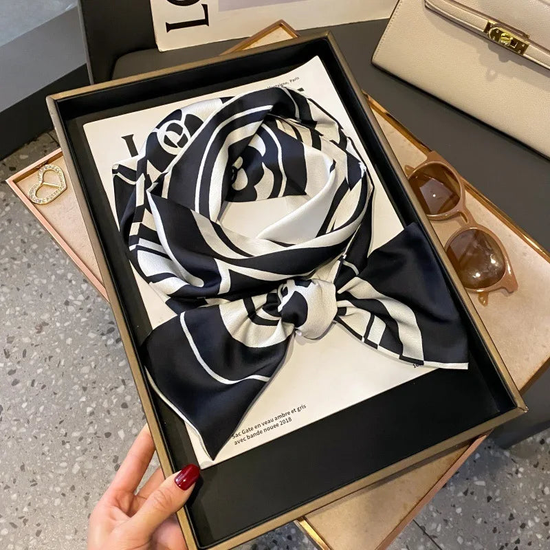 Foulard Soie Long Étroit Femme Cravate | MDN Store