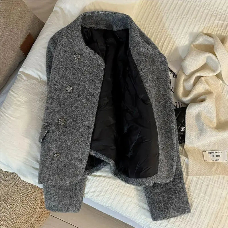 Manteau Double Boutonnage Motif Géométrique | MDN Store