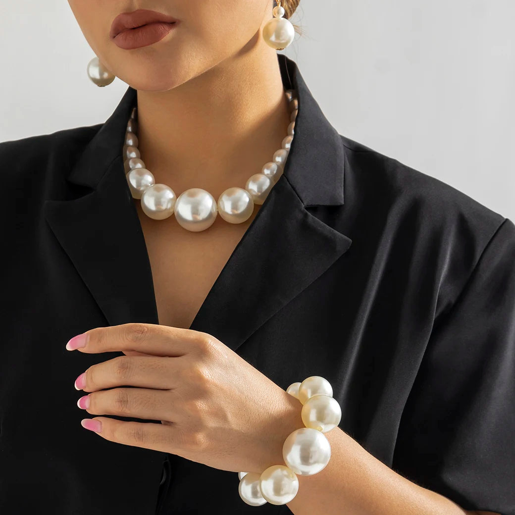 Collier Ras-de-Cou Perles Imitation Maxi | MDN Store