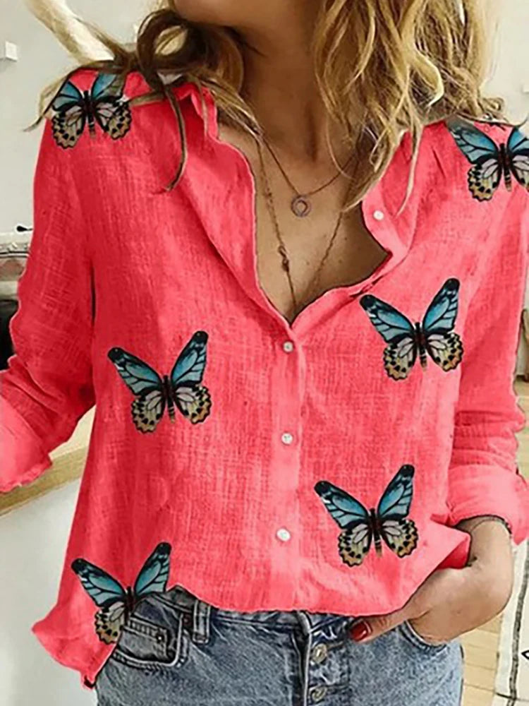 Chemise Butterfly Red taille M femme - MDN Store 25