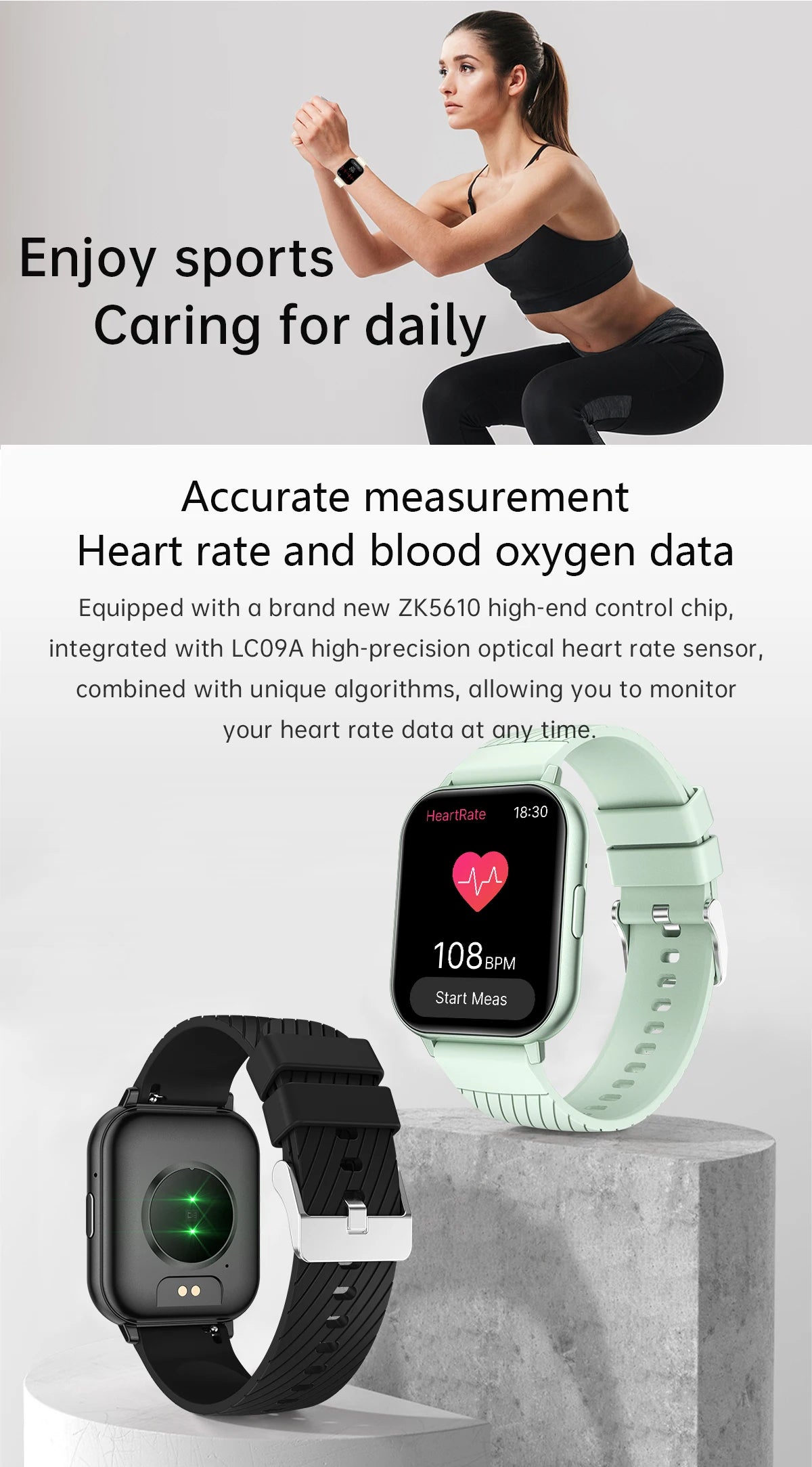 Montre Connectée Femme LIGE Tactile Personnalisable - Cardiaque Sommeil Étanche Sport | MDN