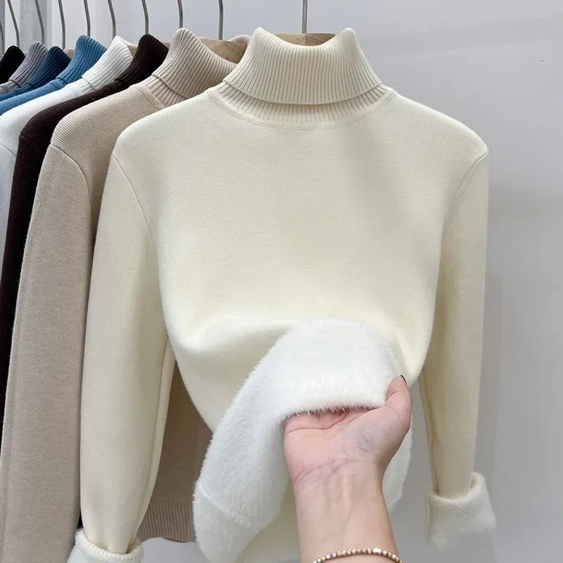Pull Col Roule Femme Polaire Epais Manches Longues 8 Coloris | MDN Store