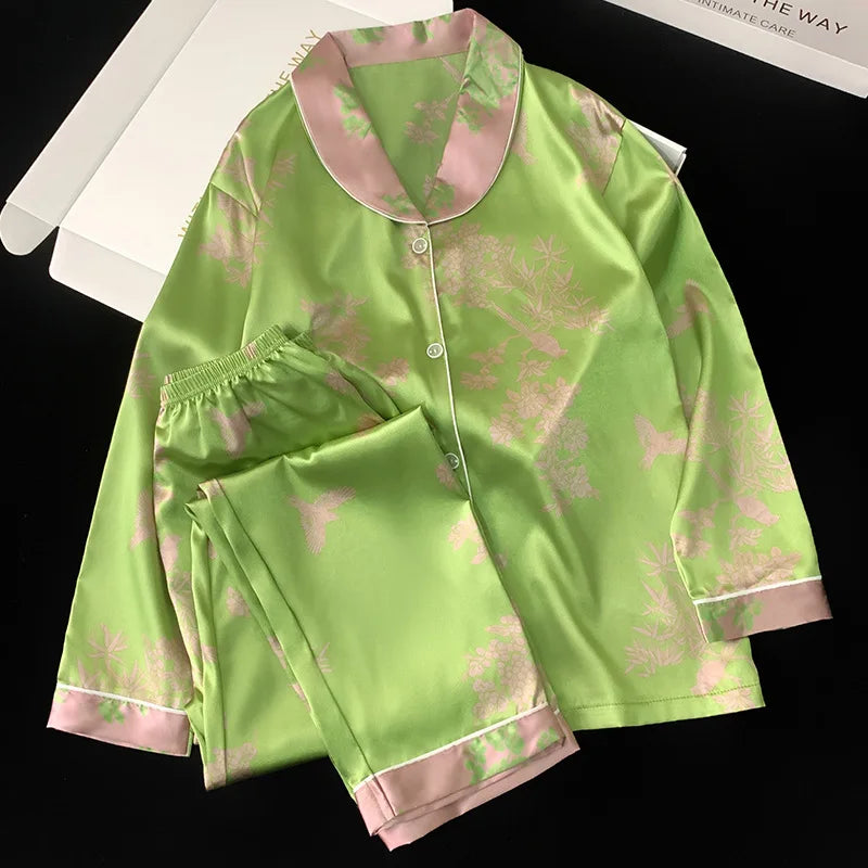 Pyjama Satin Soie Uni 2 Pièces | MDN Store