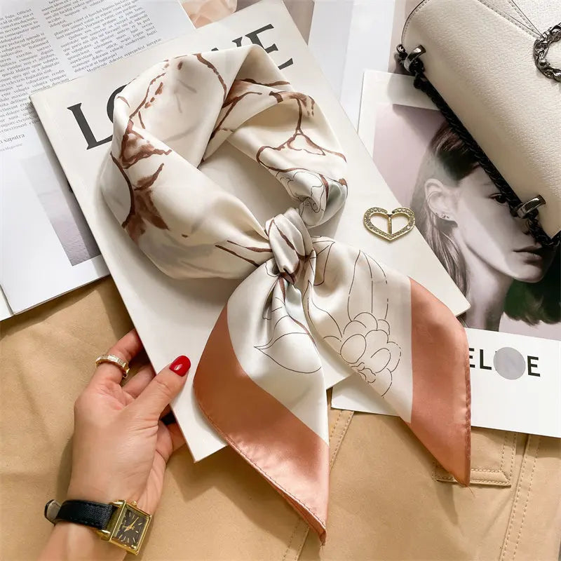 Foulard Carré Soie Floral Femme 70x70cm | MDN Store