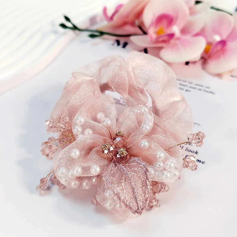 Chouchou Fleur Organza Strass | MDN Store
