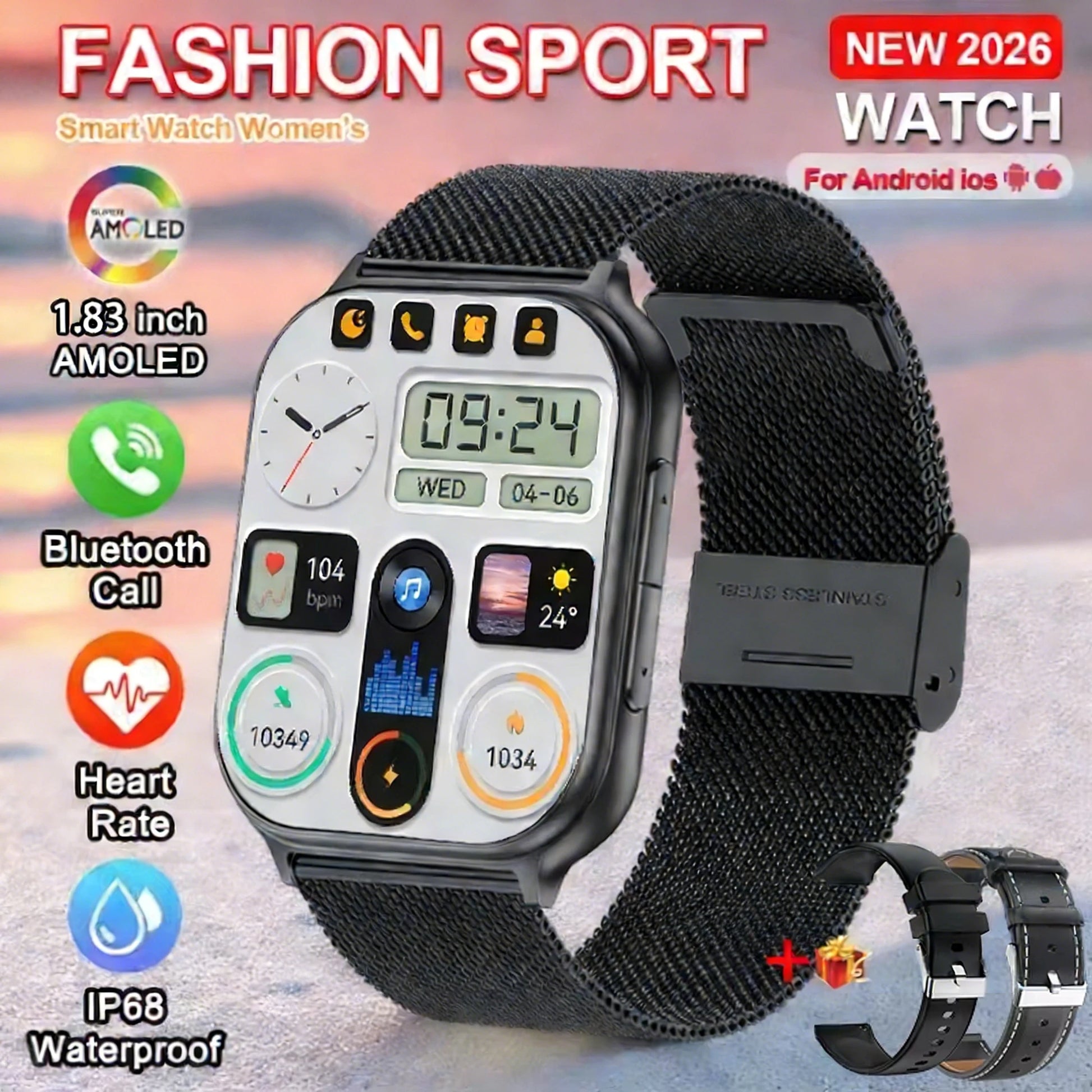 Montre Connectée GPS 1.83" Acier 700mAh IP68 | MDN Store