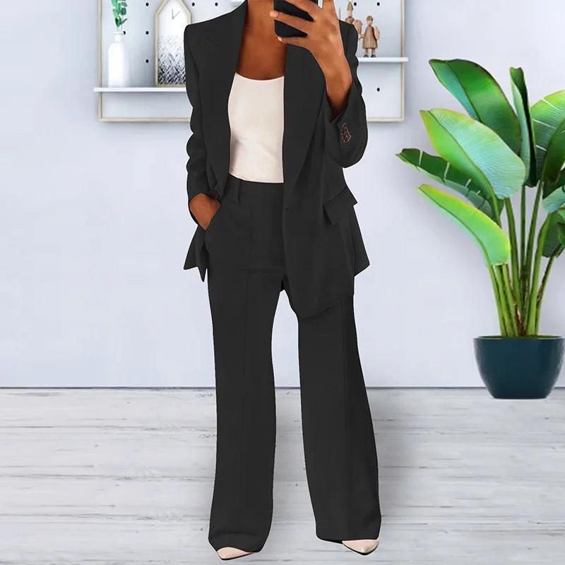 Ensemble Tailleur Pantalon Blazer Noir | MDN