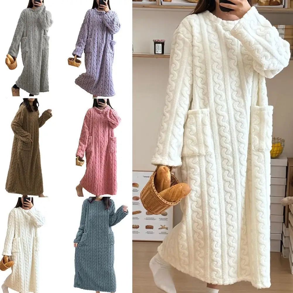 Chemise Nuit Flanelle Poches Hiver | MDN Store