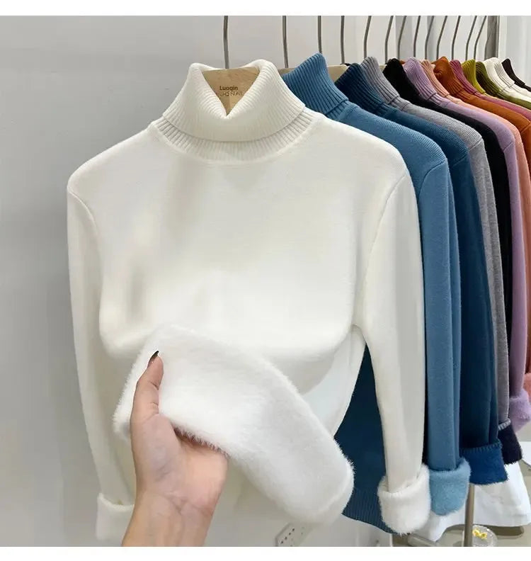 Pull Col Roule Femme Polaire Epais Manches Longues 8 Coloris | MDN Store