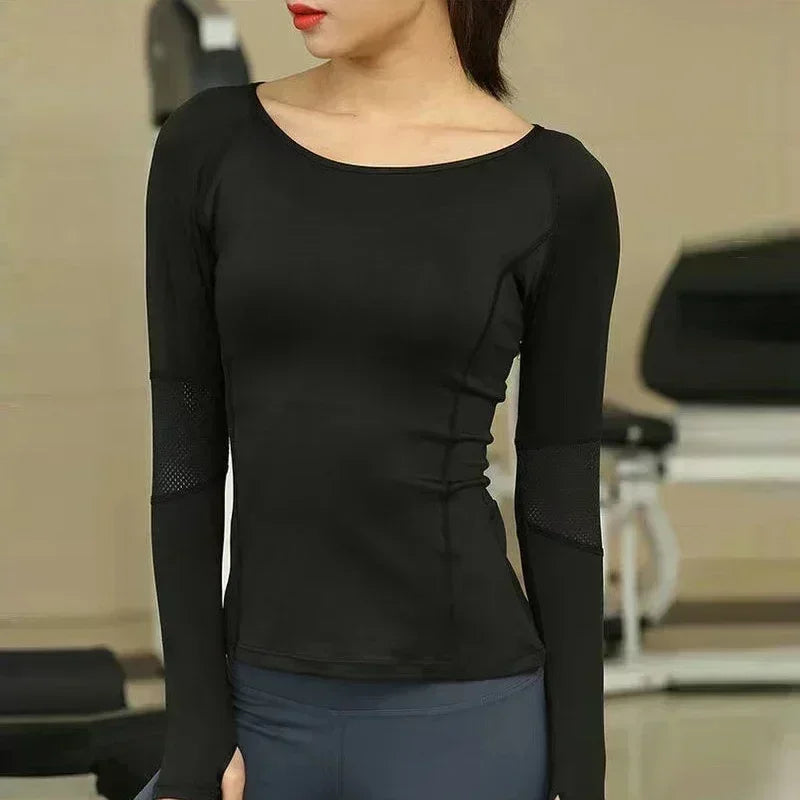 T-Chemise Fitness Femme Manches Longues Séchage Rapide Running | MDN Store
