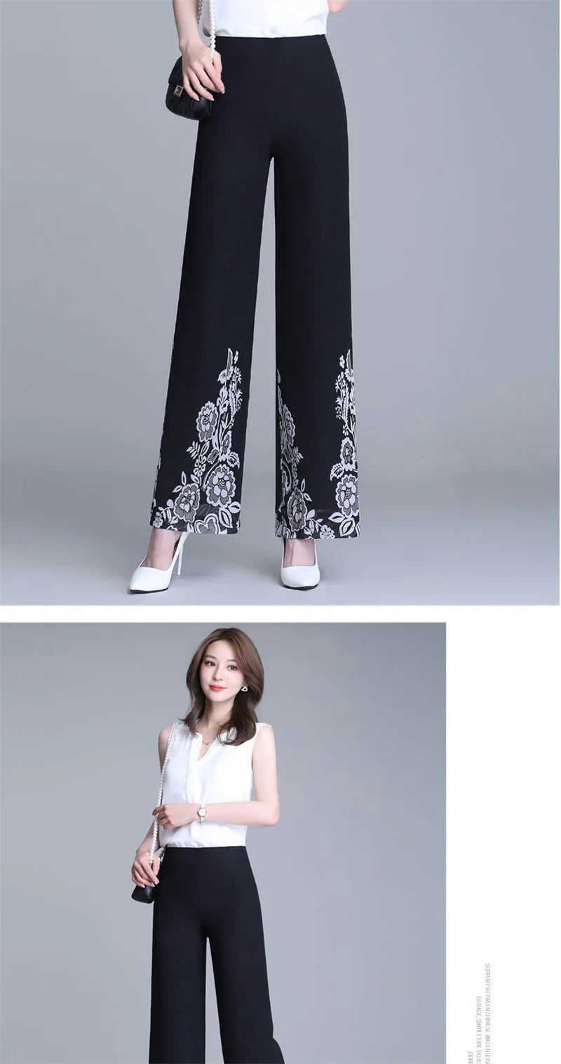 Pantalon Grande Femme Mousseline Imprimé | MDN Store