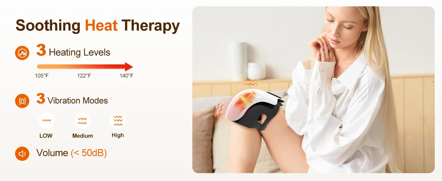 Masseur Genoux Sans Fil Infrarouge LED Thérapie Chaleur | MDN Store