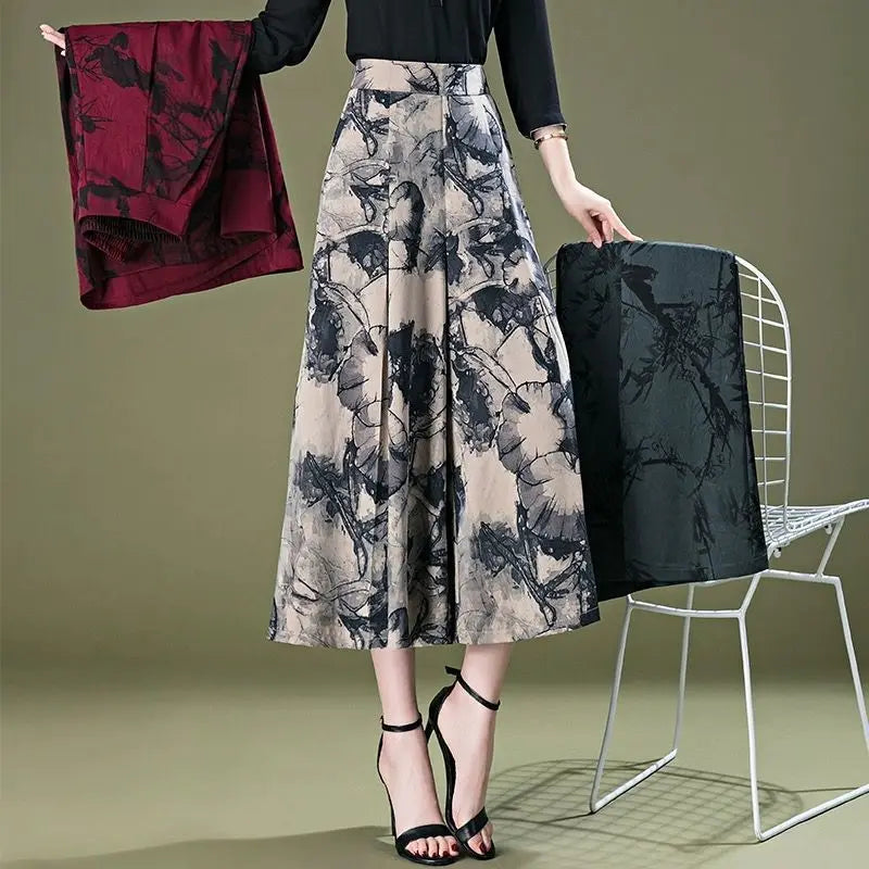 Pantalon Large Femme 7/8 Mousseline Taille Haute Léger Été | MDN Store