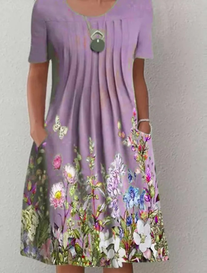 Robe Longue Femme Bohème Fleurie Volants Poches Été | MDN Store