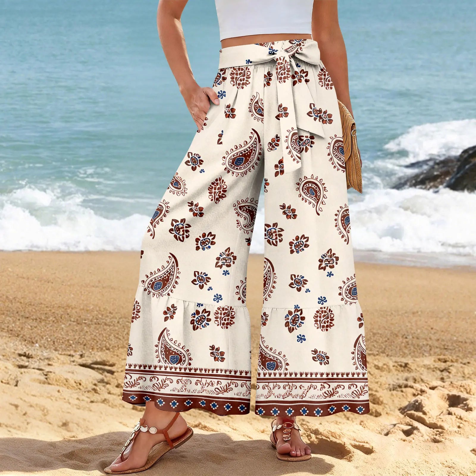 Pantalon Bohème Imprimé Floral Femme | MDN Store