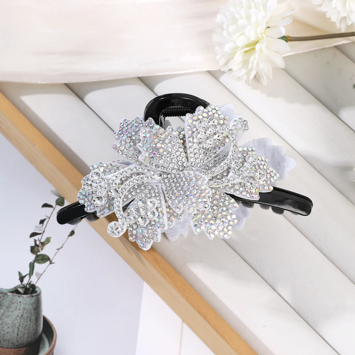 Pince Cheveux Fleur Strass Élégante - Barrette Crabe Mode Femme | MDN Store