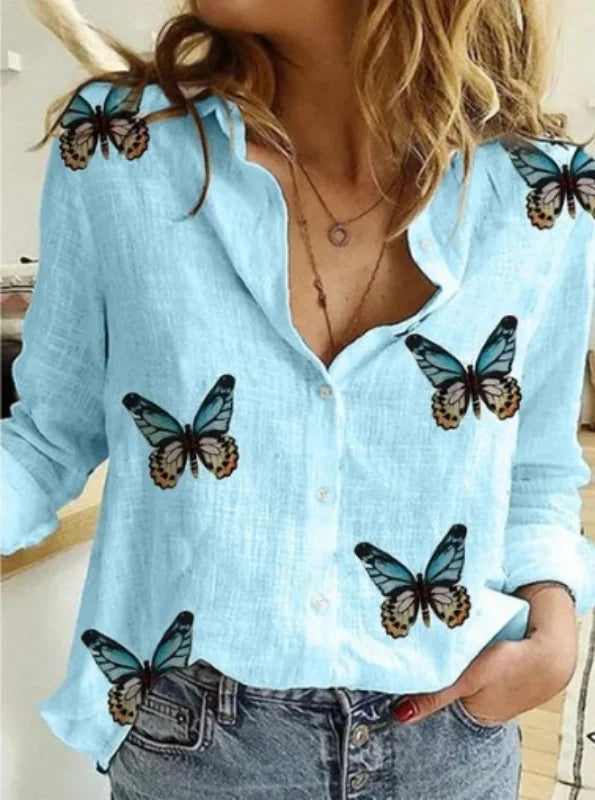 blouse-femme-vintage-coton-lin-manches-longues - MDN Store 25