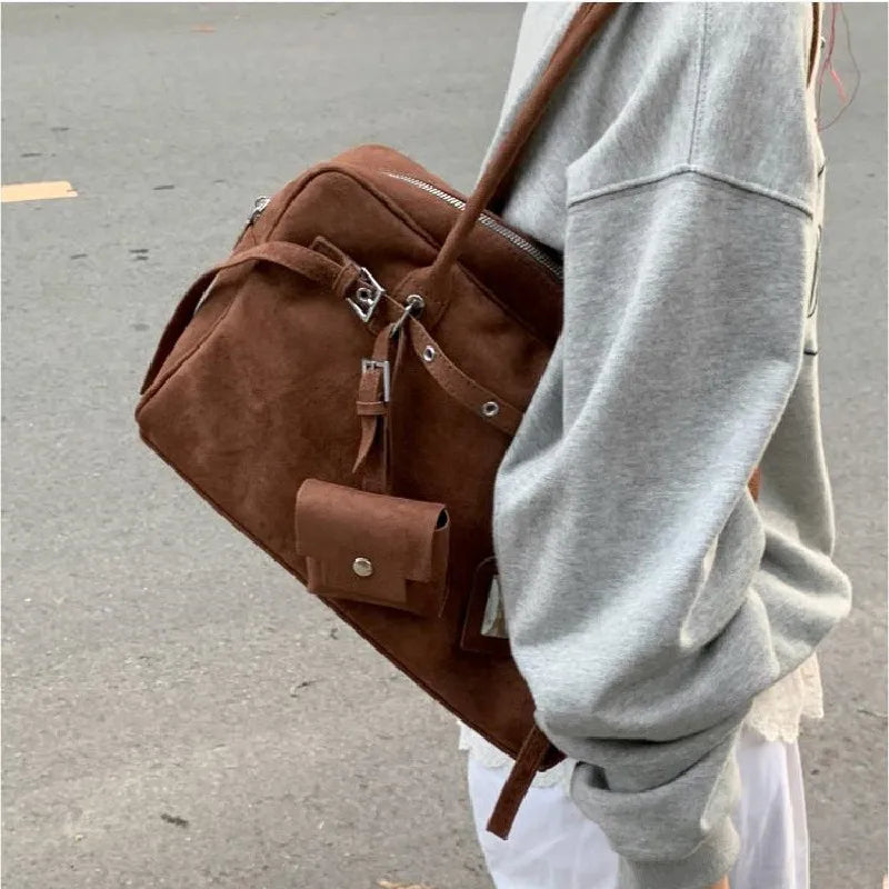 Sac Tote Femme Grande Capacité Cuir Suédé - Vintage Élégant Bureau | MDN Store