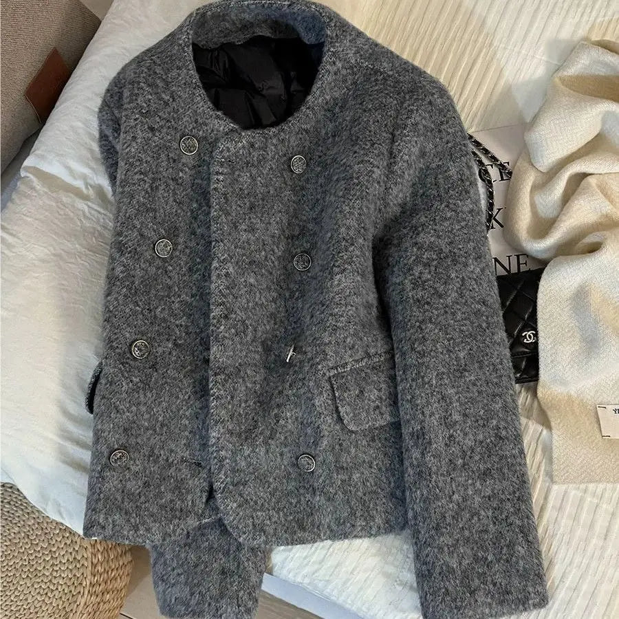Manteau Double Boutonnage Motif Géométrique | MDN Store
