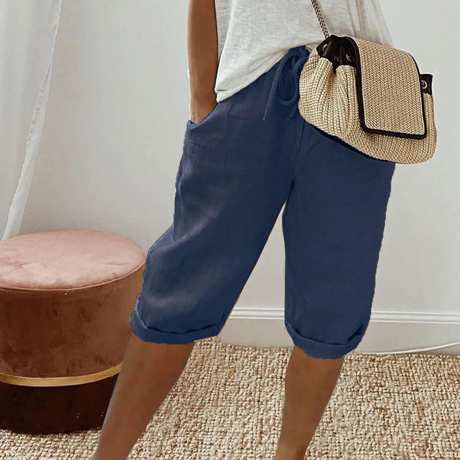 Short Femme Coton Lin Taille Moyenne Large | MDN Store