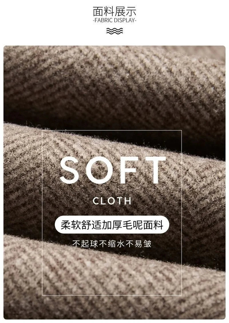 Pantalon Femme Laine Évasé Taille Haute - Bureau Chaud Automne Hiver | MDN