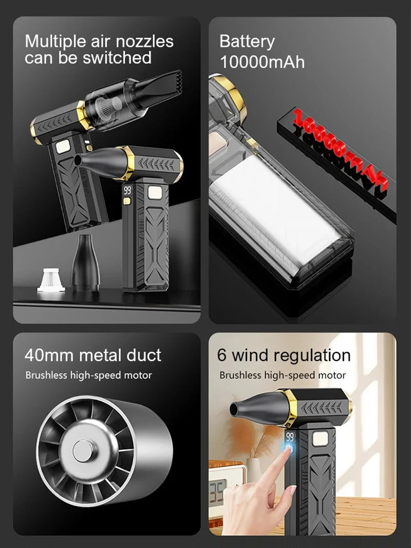 Souffleur Air Comprimé 2en1 Xiaomi 1000000RPM - Aspirateur Poussière Turbo Sans Fil | MDN