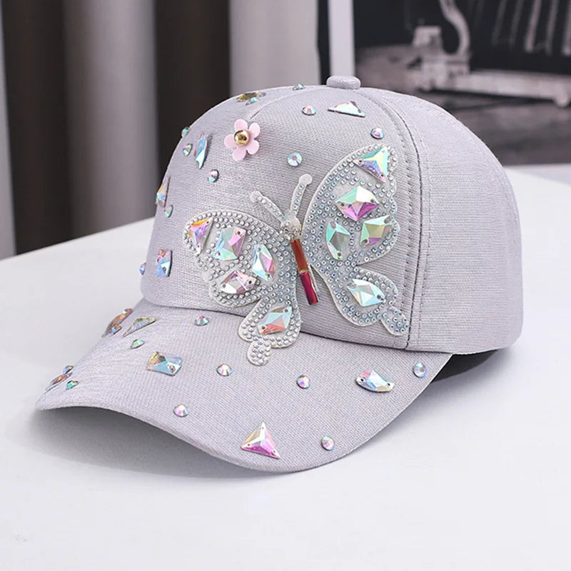 Casquette Baseball Papillon Strass Colore Femme Protection Solaire | MDN Store 25
