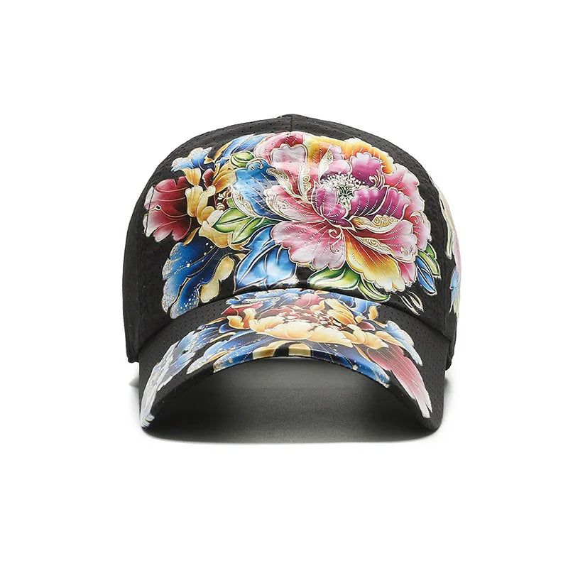 Casquette Baseball Florale Tie-Dye Hip Hop Femme Coton Reglable | MDN Store 25