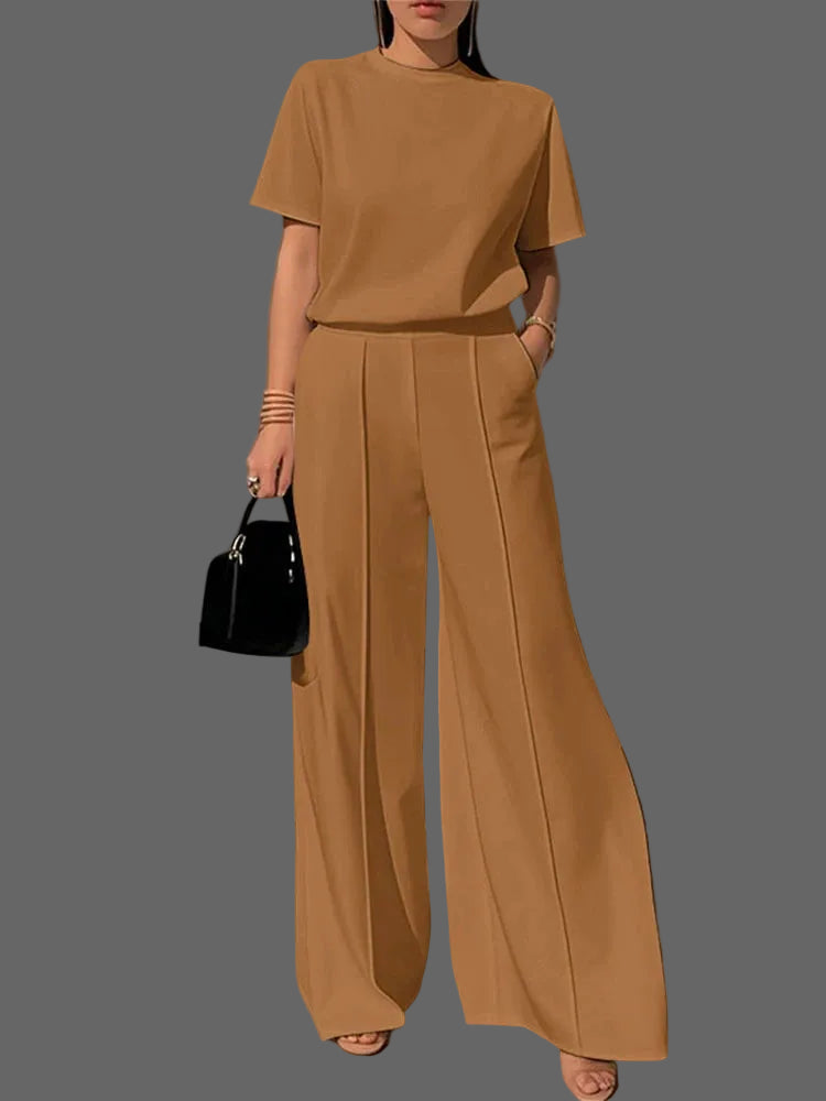 Ensemble Débardeur & Pantalon Large Minimaliste Kaki | MDN