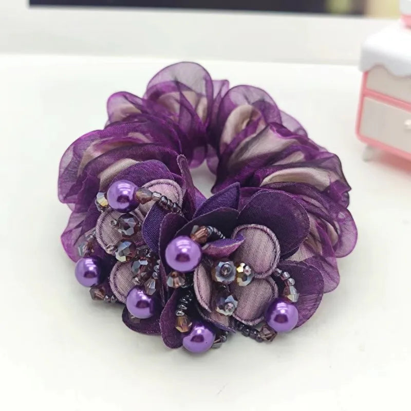 Chouchou Dentelle Nœud Fantaisie - Élastique Cheveux Femme Fille Haute... | MDN Store