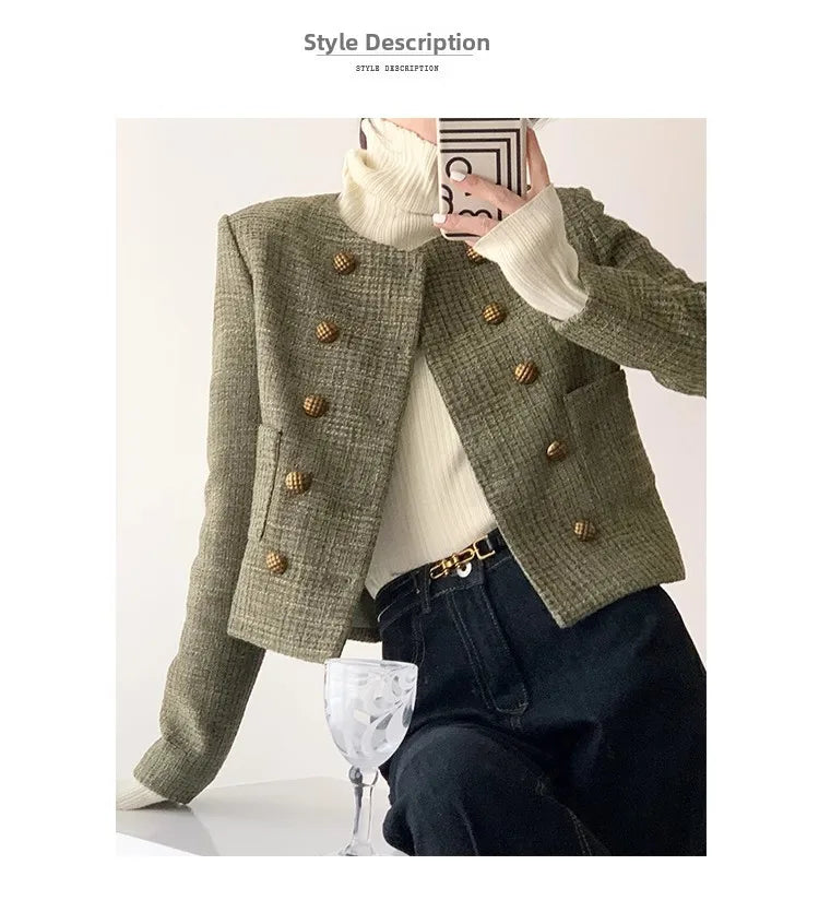 Veste Courte Vintage Pois Style Français | MDN Store