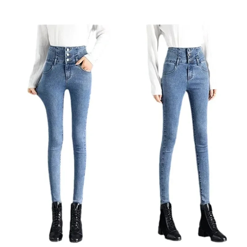 Jean Skinny Femme Doublé Polaire Bleu | MDN Store