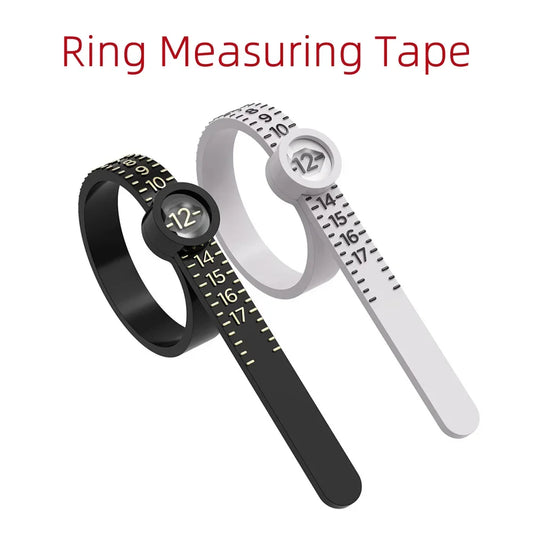 US/UK/EU/HK Size Ring Ruler Ring Measuring Tape Ring Measuring Tool Annular Coil Finger Size Filter with Magnifying Glass