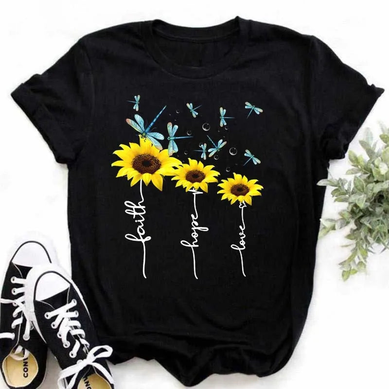 T-shirt Coton Tournesol Papillon Oversize | MDN