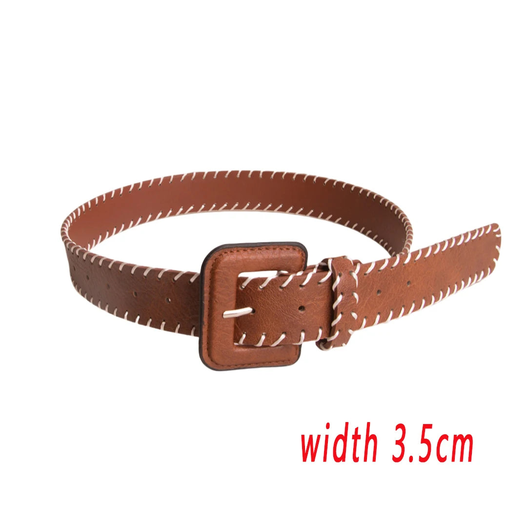 Ceinture Cuir Tressé Boucle Ardillon Femme - Ceinture Ajustable Robe Manteau | MDN