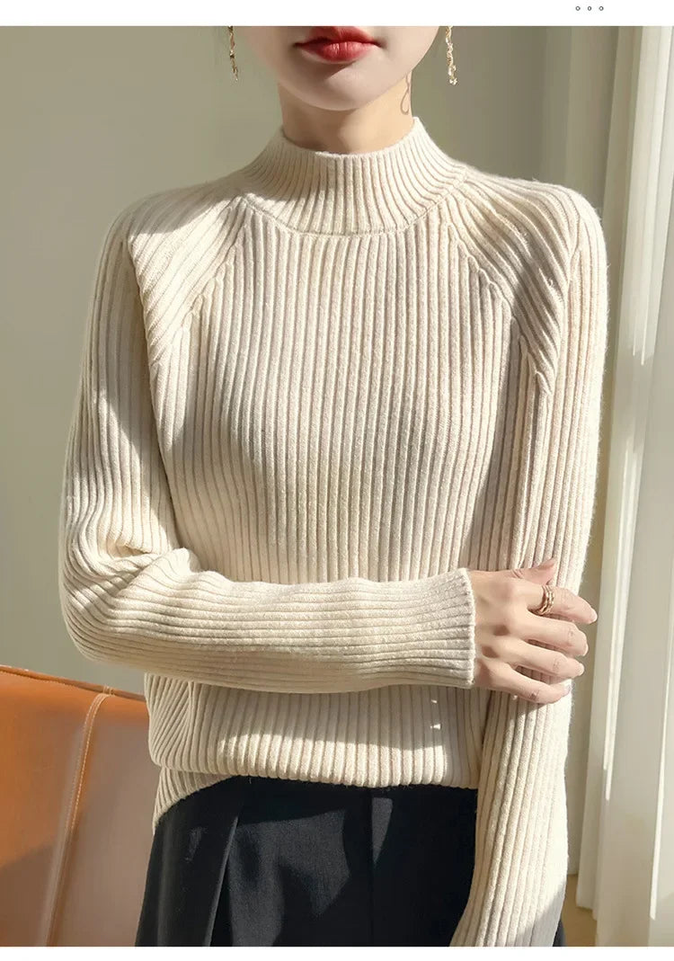 Pull Sans Manches Femme Col Montant Tricot Epais Layering 6 Coloris | MDN Store