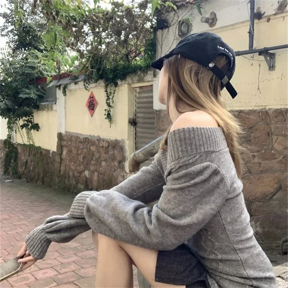 Pull Femme Col V Manches Longues Slim Ajusté Style Vintage 2 Coloris | MDN Store