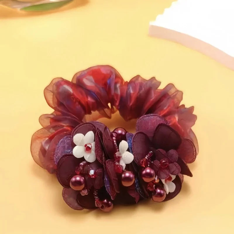Chouchou 3 Fleurs Perle Élastique | MDN Store