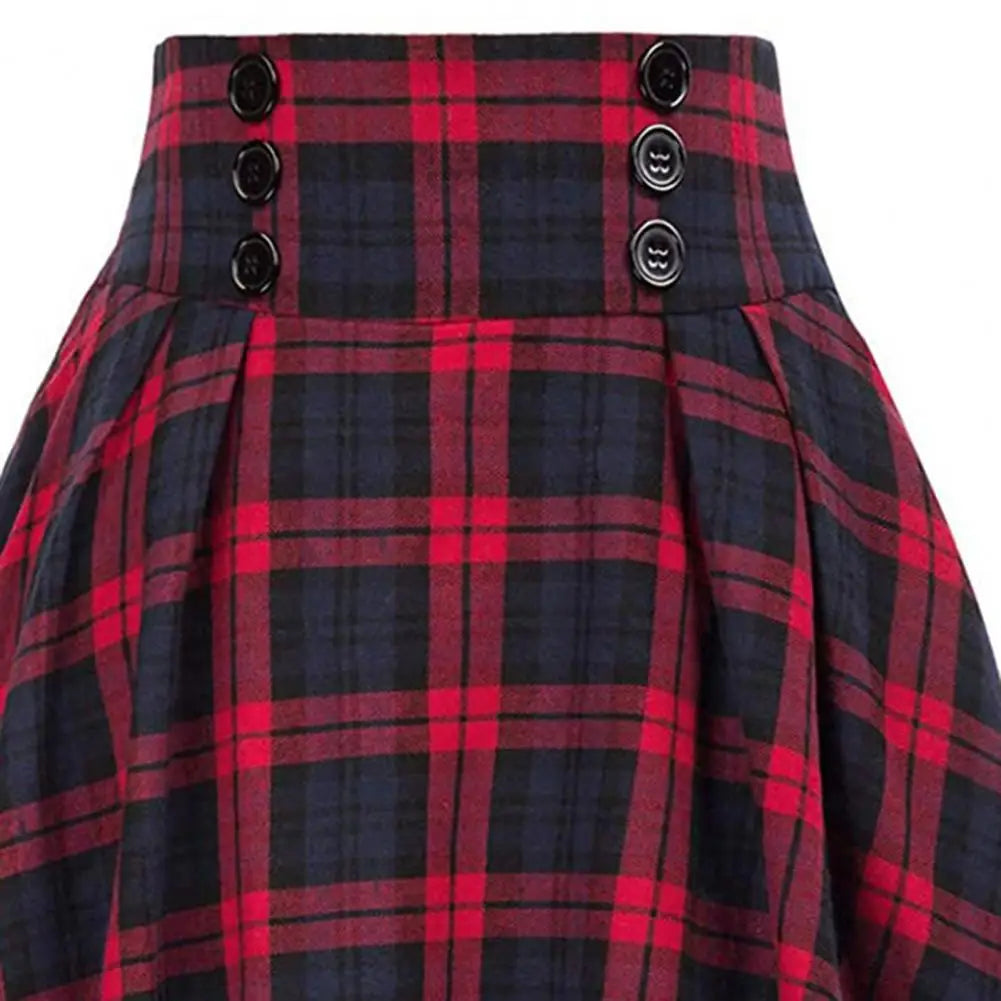 Jupe Femme Carreaux Taille Haute Rétro | MDN Store