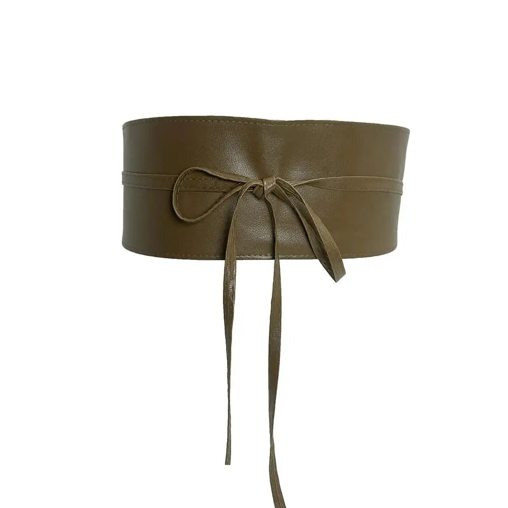 New Women Bow Lace Belt Corset Wide Belts Black White Female Self Tie Obi Cinch Waistband Wedding Dress Waist Band