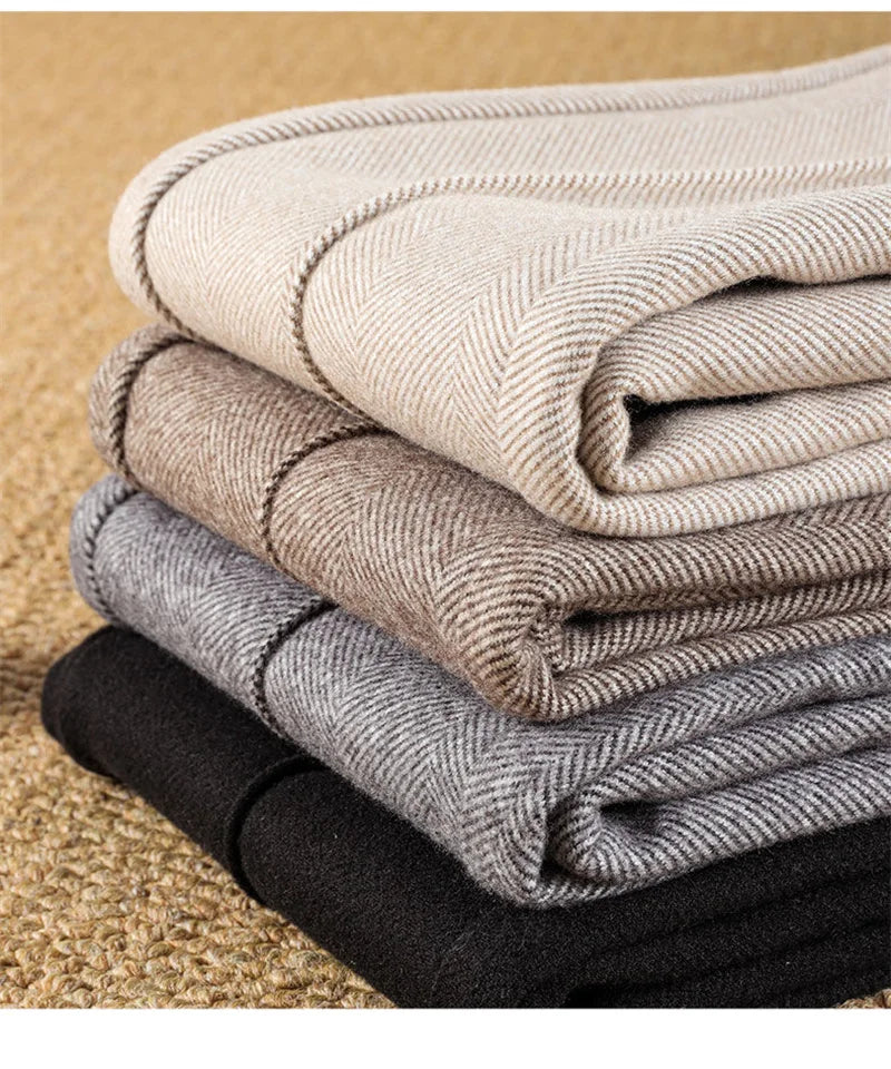 Pantalon Femme Laine Taille Haute - Velours Épais Chaud Automne Hiver | MDN