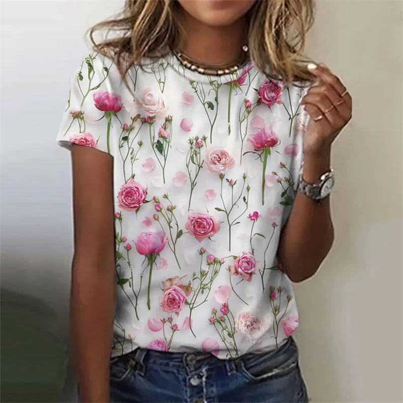 T-Chemise Roses 3D Oversize Femme | MDN Store