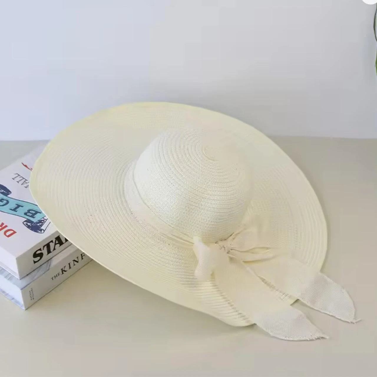 Chapeau de Paille Femme Ete Bord Large Panama Noeud Papillon | MDN Store