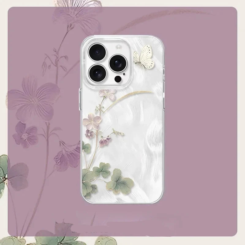 Coque iPhone Papillon Fleur Couple 16 15 14 13 12 11 Pro Max | MDN Store