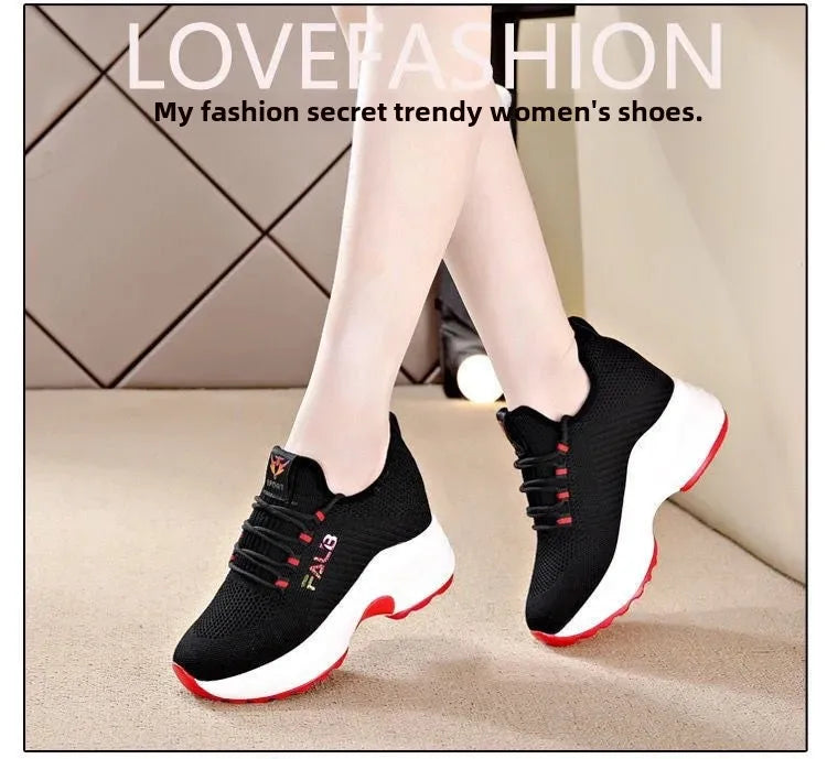 Baskets Femme Tricot Respirantes Talon Compensé | MDN